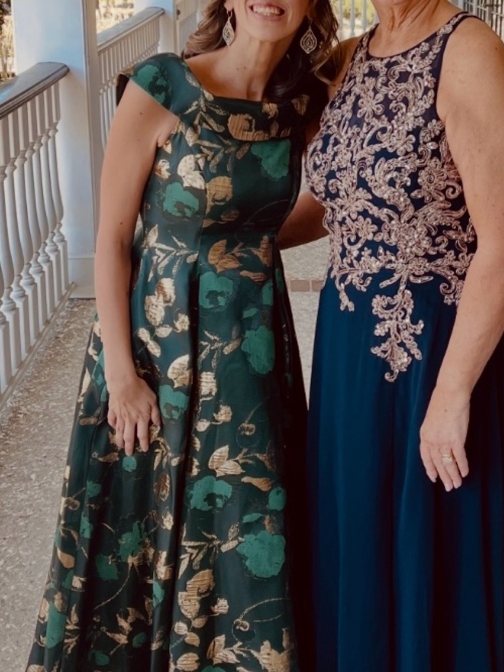 Adrianna Papell Green and Gold Floral Maxi Dress - Picture 6 of 6